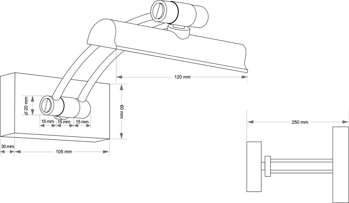 Подсветка для картин Kutek ELVE ELV-PODS-1(P)250-KR в Санкт-Петербурге