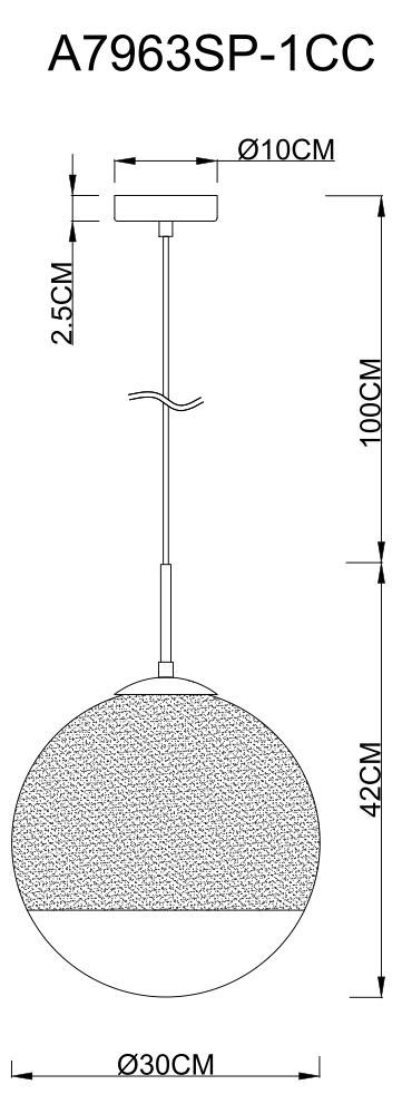 Подвесной светильник Arte Lamp Jupiter Chrome A7963SP-1CC в Санкт-Петербурге