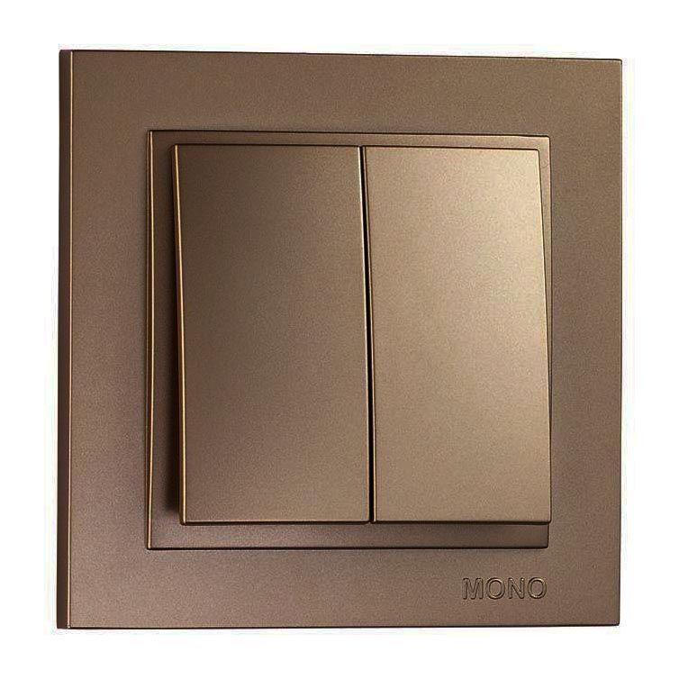Выключатель двухклавишный Mono Electric Despina 10А 250В бронза 102-232325-102 в Санкт-Петербурге