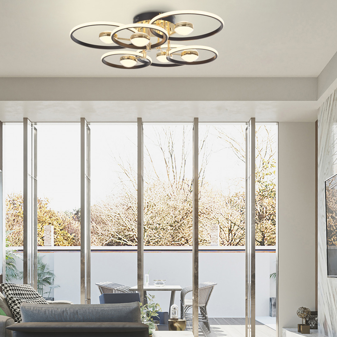 Потолочный светильник Arte Milano Ferrara 276140/6+6 BK/GD в #REGION_NAME_DECLINE_PP#