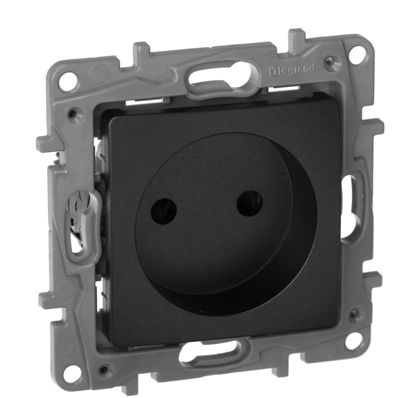 Розетка 2К Legrand Etika 16A 250V б/з со шторками винтовой зажим антрацит 672634 в Санкт-Петербурге