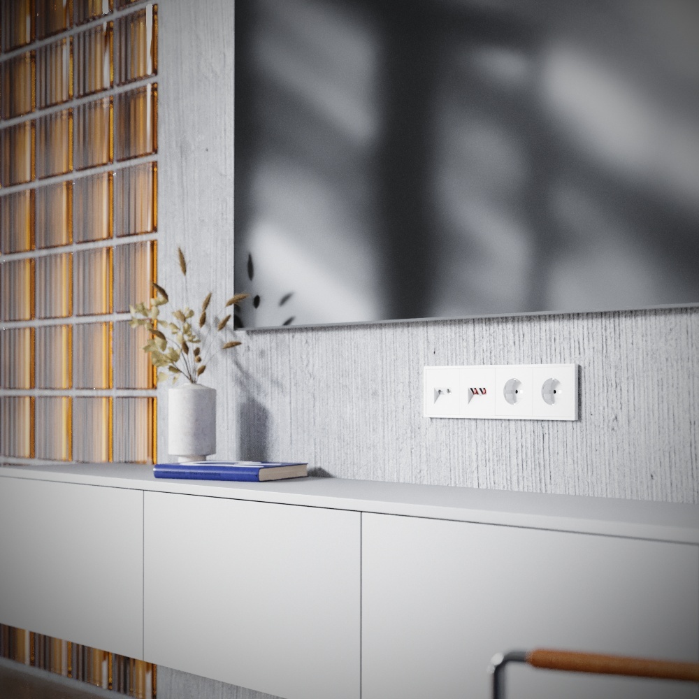 Розетка телевизионная встраиваемая Voltum S70 TV+RJ45 кат. 6, (белый глянцевый) VLS060701 в Санкт-Петербурге