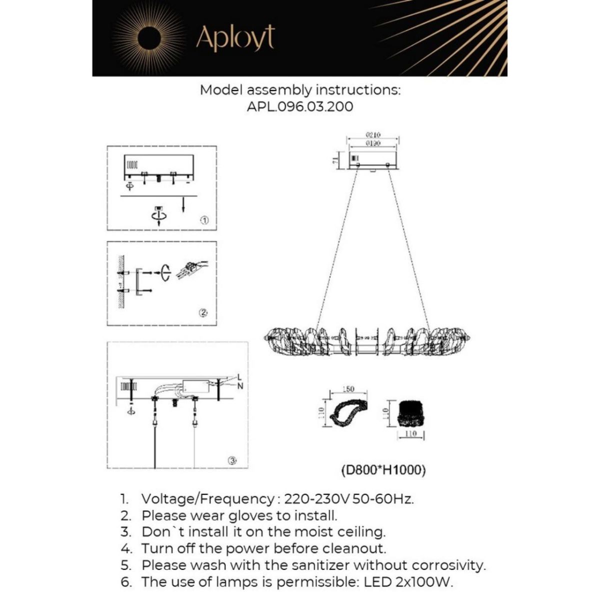 Подвесная люстра Aployt Irena APL.096.03.200 в Санкт-Петербурге