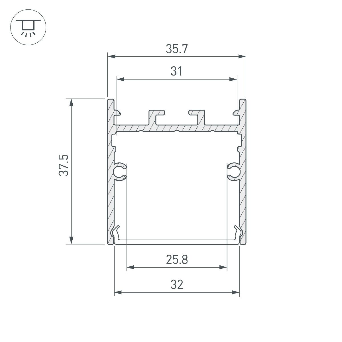 Алюминиевый профиль Arlight SL-LINE-3638-LW-3000 ANOD BLACK 043974 в Санкт-Петербурге