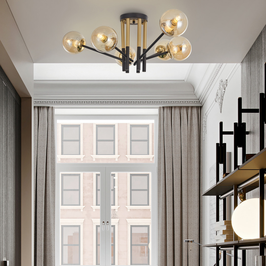 Потолочная люстра Arte Milano Neapolis 273708/6 BK/GD в #REGION_NAME_DECLINE_PP#