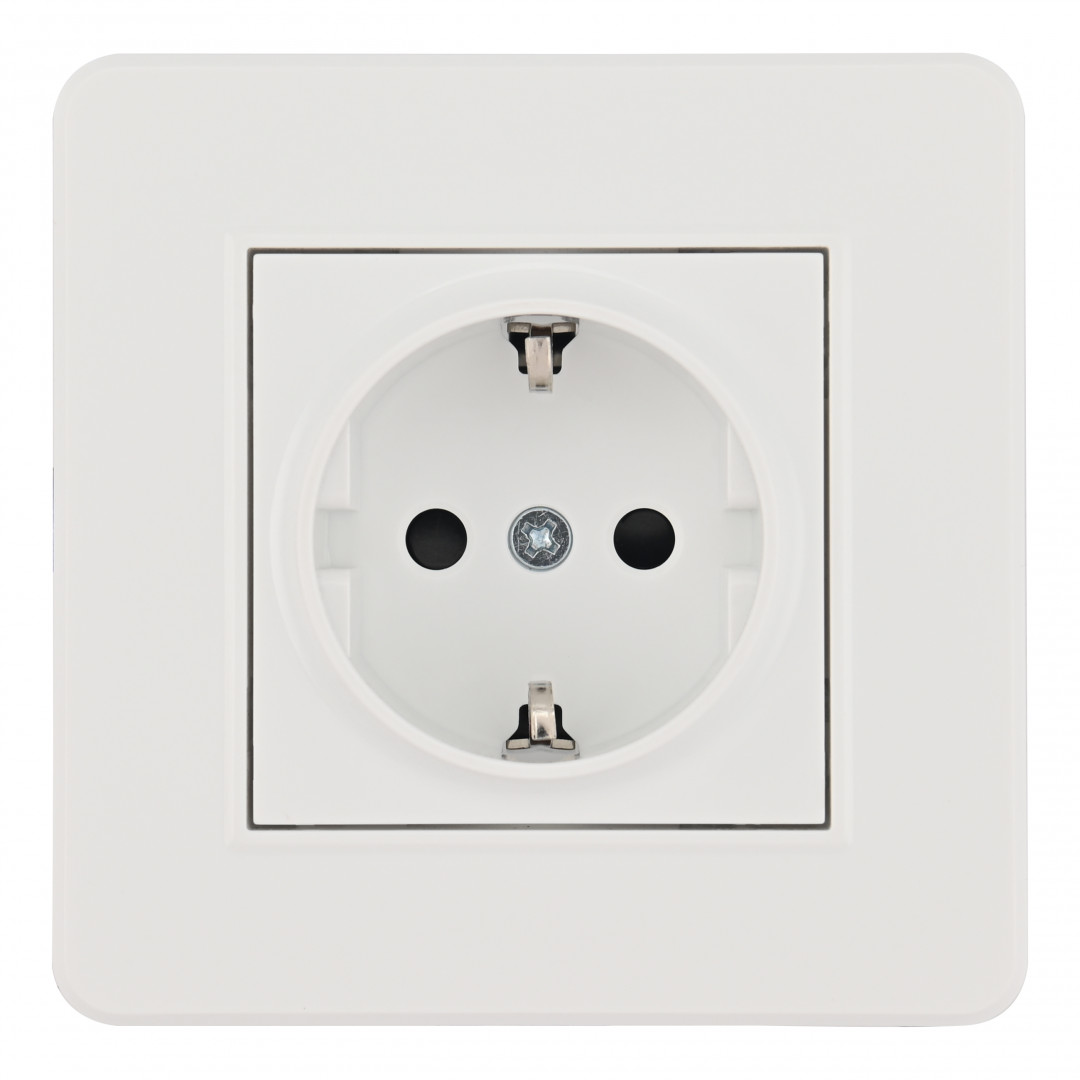 Комплект розетки с/з и шторками и рамкой Arte Milano SET16-1-40-1 white в Санкт-Петербурге