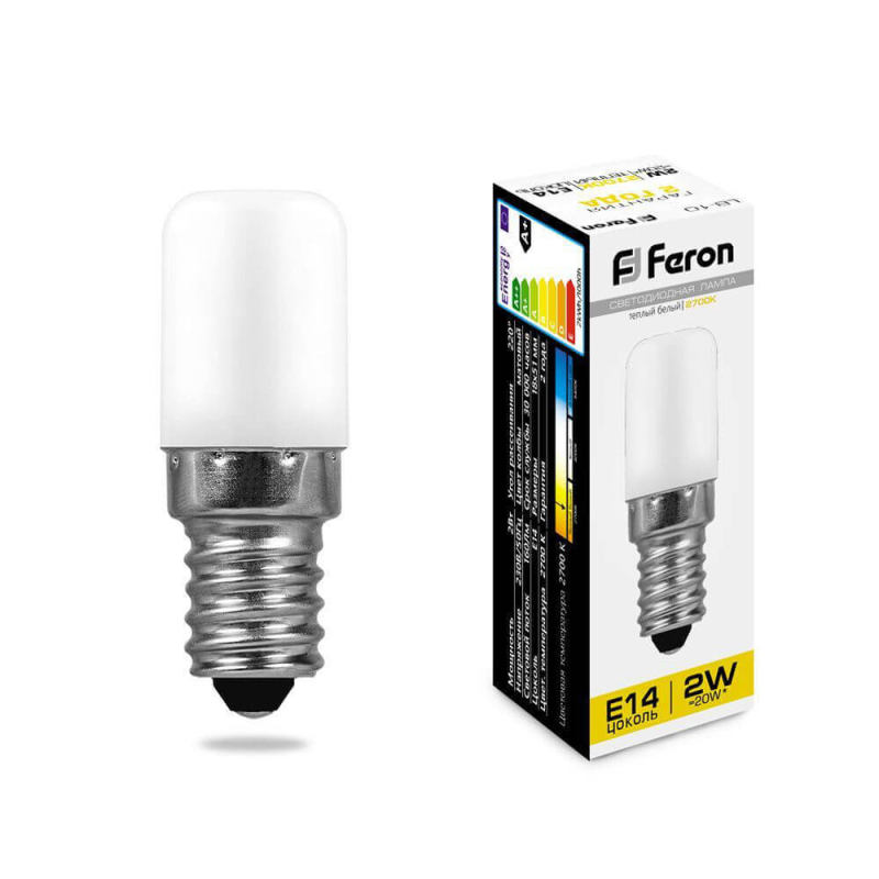 Лампа светодиодная Feron E14 2W 2700K Цилиндр Матовая LB-10 25295 в Санкт-Петербурге