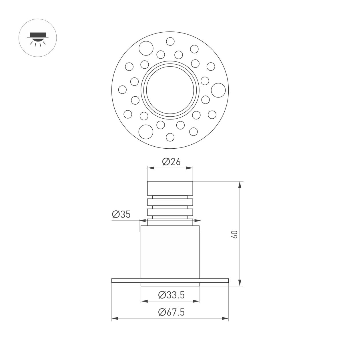 Встраиваемый светильник Arlight MS-INVISIO-TRIMLESS-R35-5W Warm2700 (WH-WH, 36 deg, 230V) (IP54 Металл) 061924 в #REGION_NAME_DECLINE_PP#