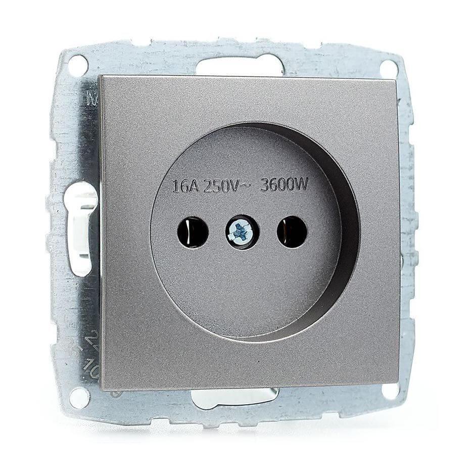 Розетка без земли Mono Electric Despina-Larissa 16А 250В антрацит 500-002422-116 в Санкт-Петербурге