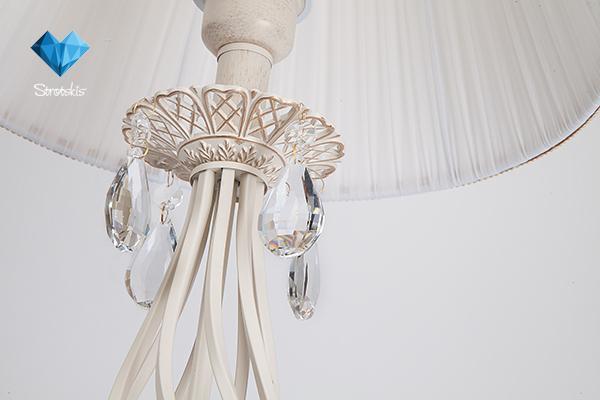 Торшер Eurosvet Amelia 10073/1 белый с золотом/прозрачный хрусталь Strotskis в #REGION_NAME_DECLINE_PP#