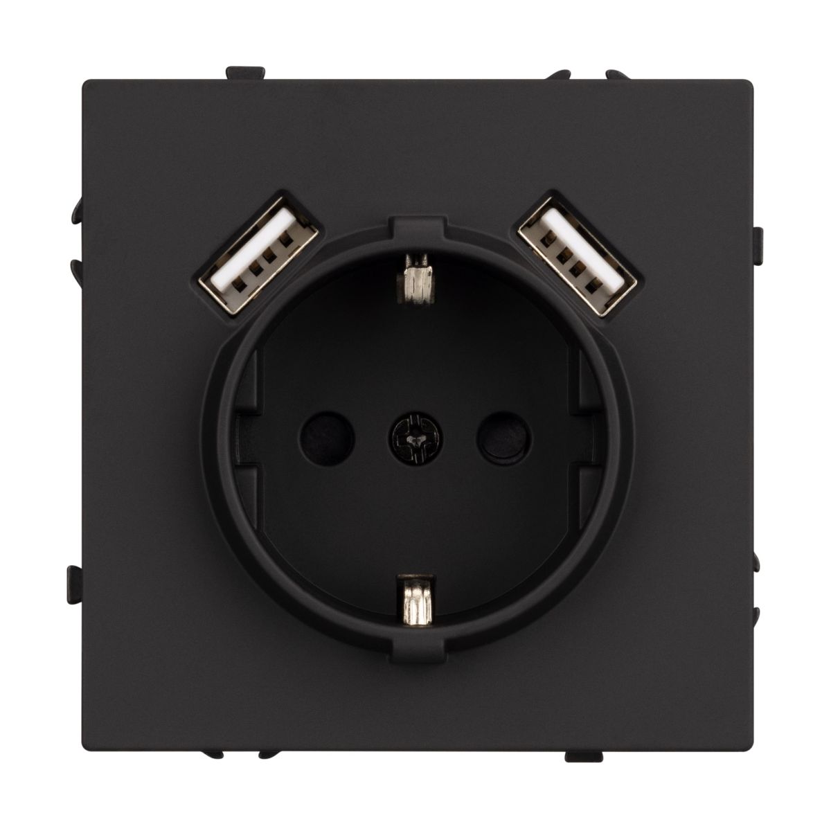 Розетка зк со шторками с USB тип А+А софт-тач черный оникс Arlight SCT-MUAA-SFPL-BK (250V, 16A) 054289(1) в #REGION_NAME_DECLINE_PP#