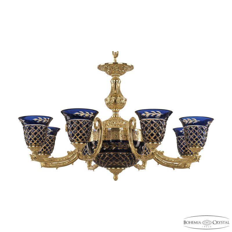 Подвесная люстра Bohemia Ivele Crystal Florence 71212P/8/210 G P2 U Amber-Blue/H-1J в Санкт-Петербурге