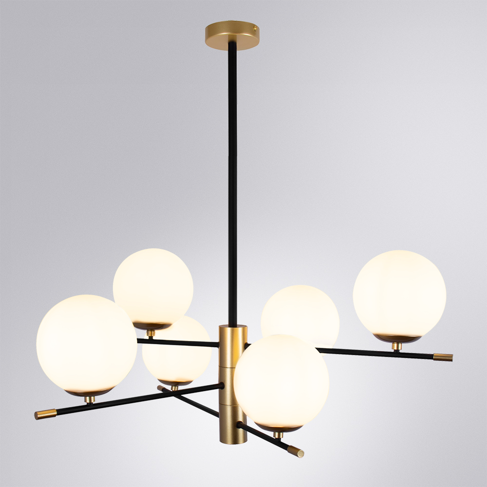 Люстра на штанге Arte Lamp Arkab A2225LM-6BK УЦ в Санкт-Петербурге