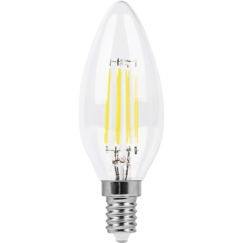 Лампа светодиодная филаментная Feron E14 11W 2700K Свеча Прозрачная LB-713 38006 в Санкт-Петербурге