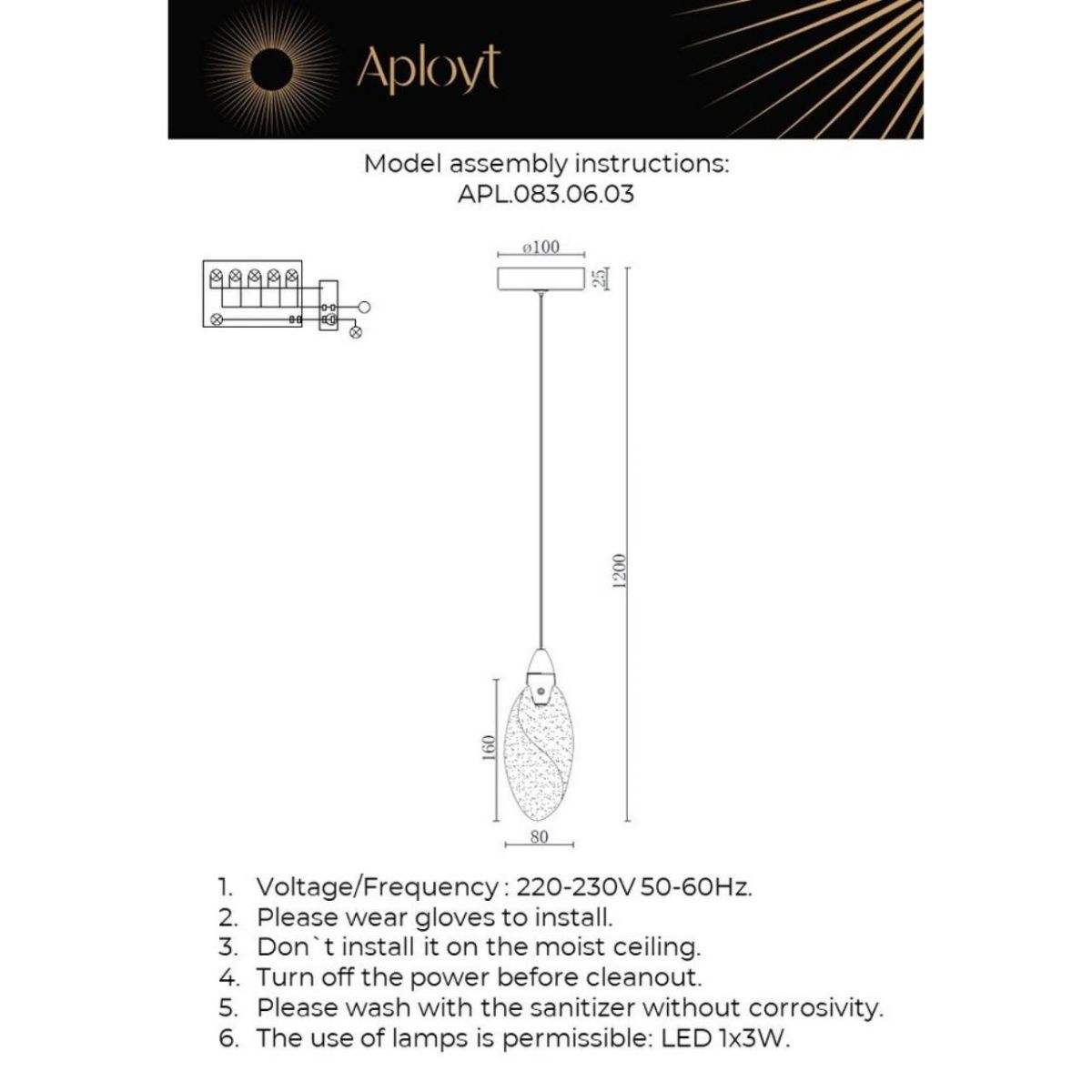 Подвесной светильник Aployt Julietta APL.083.06.03 в Санкт-Петербурге