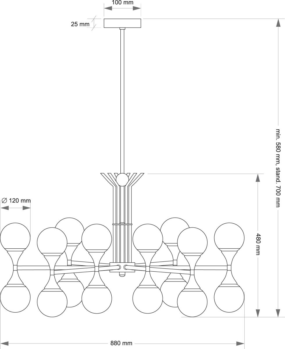 Люстра на штанге Kutek Bari BAR-ZW-8 (ZM) в #REGION_NAME_DECLINE_PP#