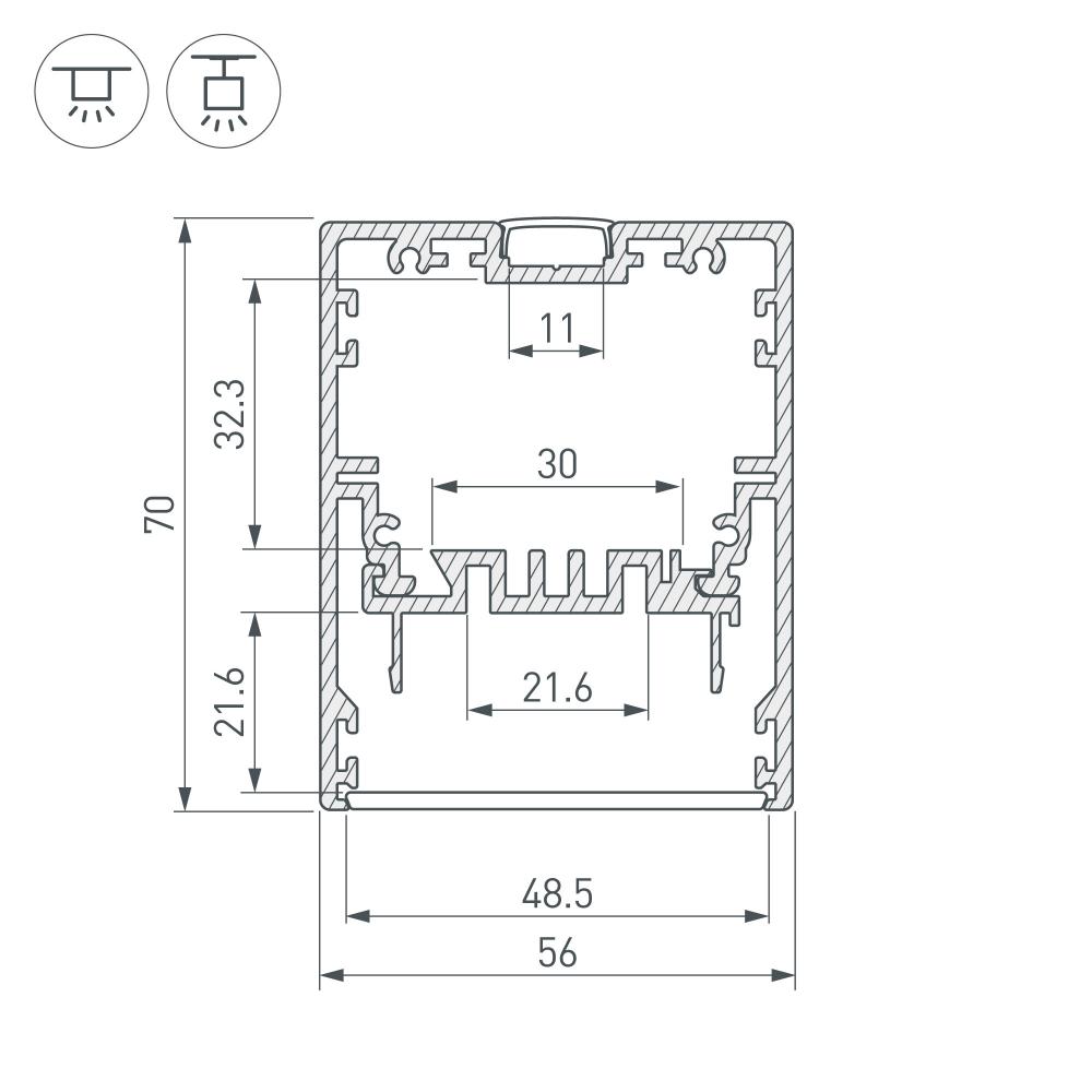 Рефлектор для профиля Arlight Klus-Power-W50-2000 030319 в Санкт-Петербурге