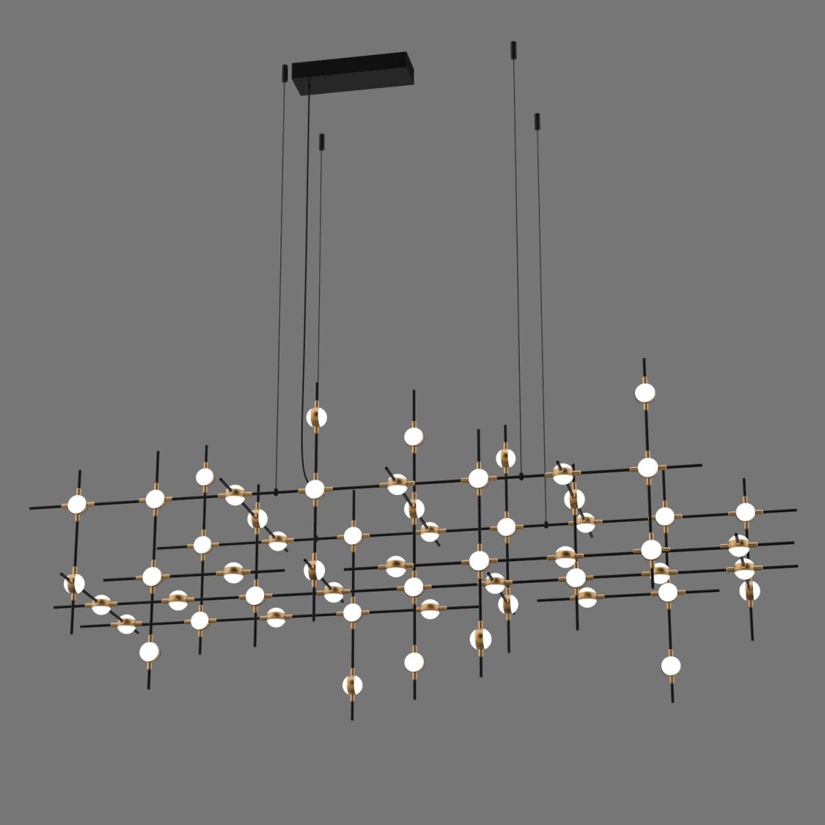 Подвесная люстра Delight Collection Molecular 55 black/gold в Санкт-Петербурге