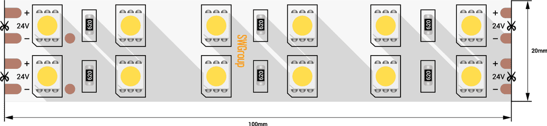 Светодиодная лента SWG SWG5120-24-28.8-RGBWW-M 24В 28,8Вт/м 6000-6500K 5м IP20 009705 в Санкт-Петербурге