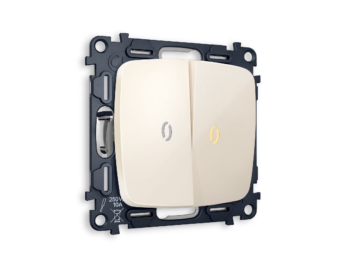 Комплект механизма 2-кл выключателя с подсветкой Ambrella Volt Omega MO304010 в Санкт-Петербурге