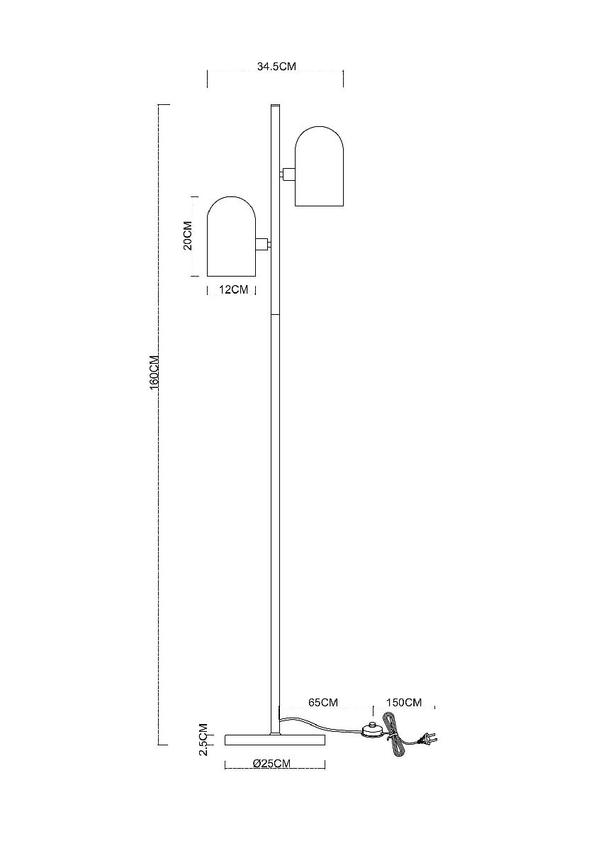 Торшер Arte Lamp Cassel A5454PN-2PB в Санкт-Петербурге