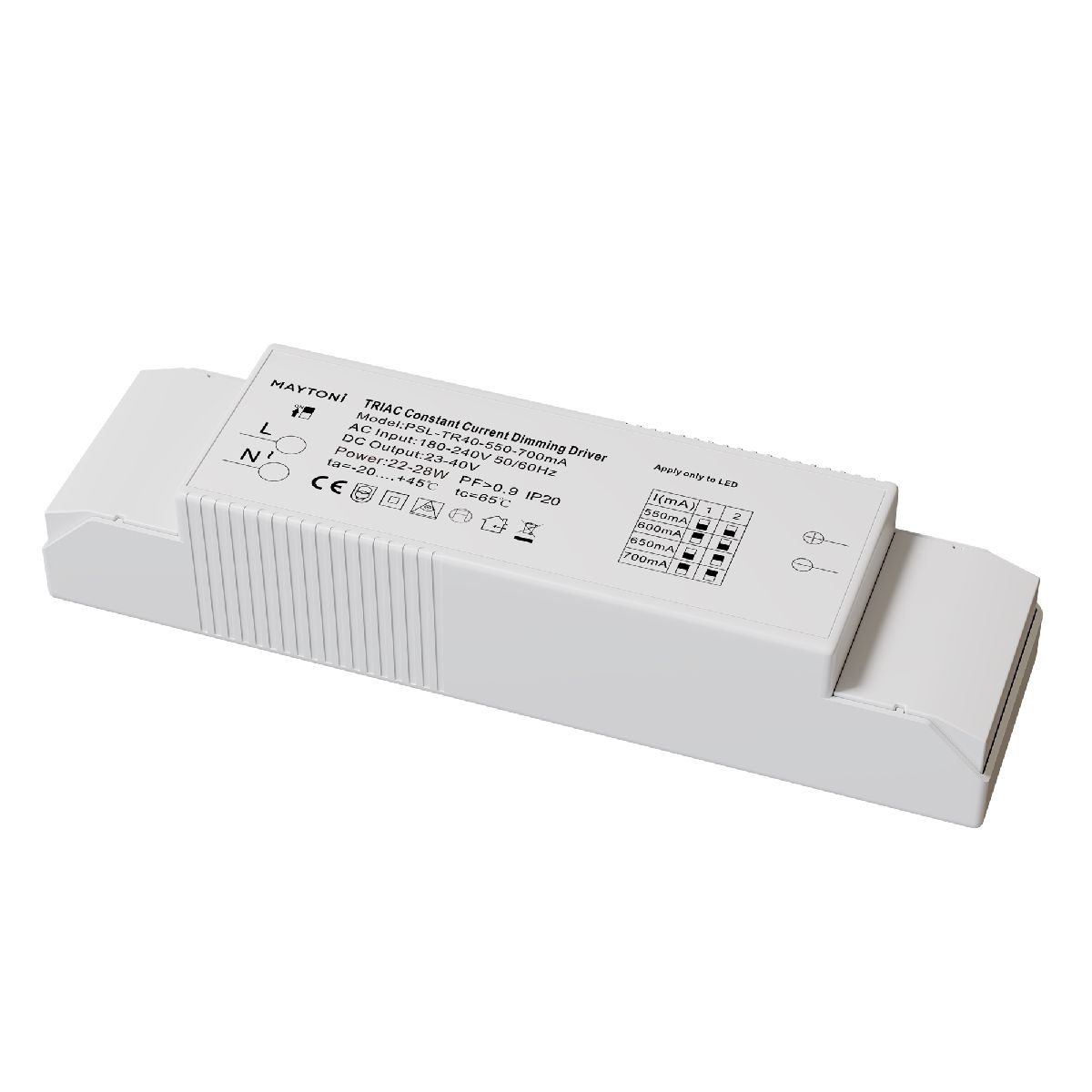Блок питания Maytoni 22-28Вт DC23-40В IP20 Triac PSL-TR40-550-700mA в Санкт-Петербурге