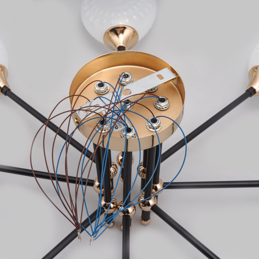 Потолочная люстра IMEX MD.4144-8-S-BK+FGD в #REGION_NAME_DECLINE_PP#