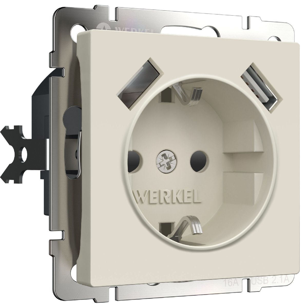 Розетка с заземлением, шторками и USBх2 Werkel 4690389192005 W1171562 a062426 в Санкт-Петербурге