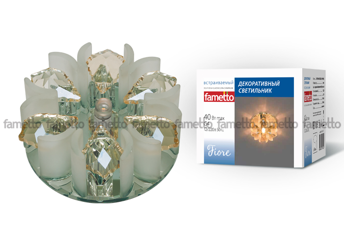 Встраиваемый светильник Fametto Fiore DLS-F120 G4 GLASSY/CLEAR+CHAMPAGNE в Санкт-Петербурге