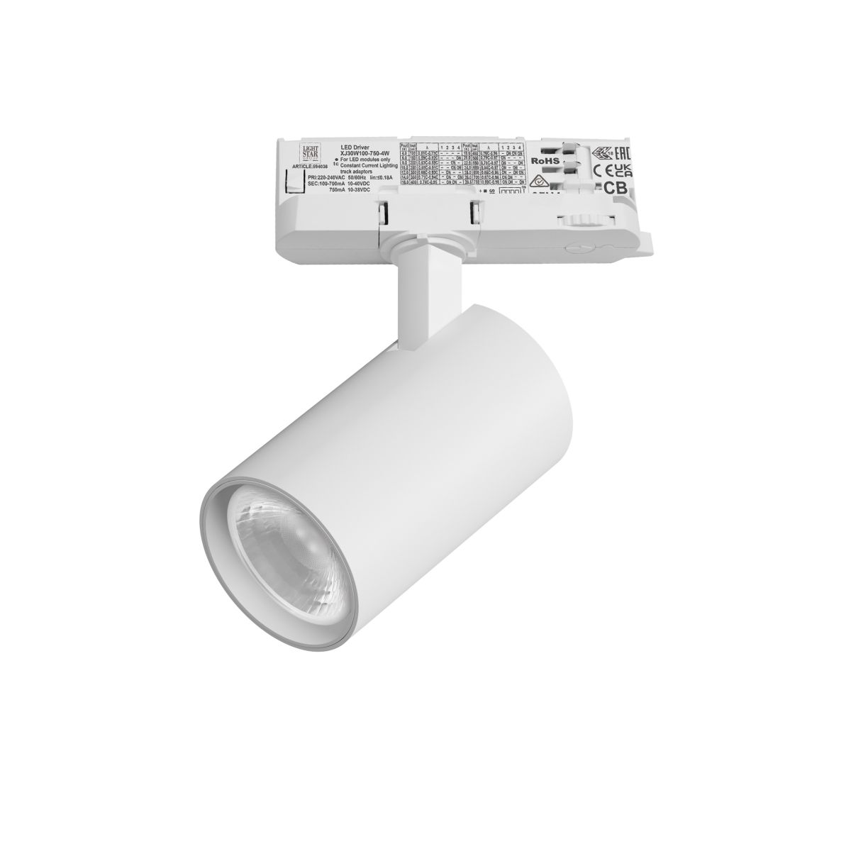 Трековый трехфазный светильник Quattro LED 36G с адаптером Lightstar Alta Base A5146QT36G в Санкт-Петербурге