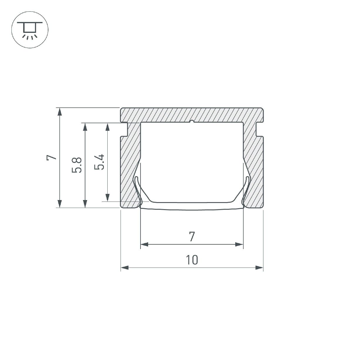 Алюминиевый профиль Arlight PIK-1007-2000 ANOD BLACK 045492 в Санкт-Петербурге