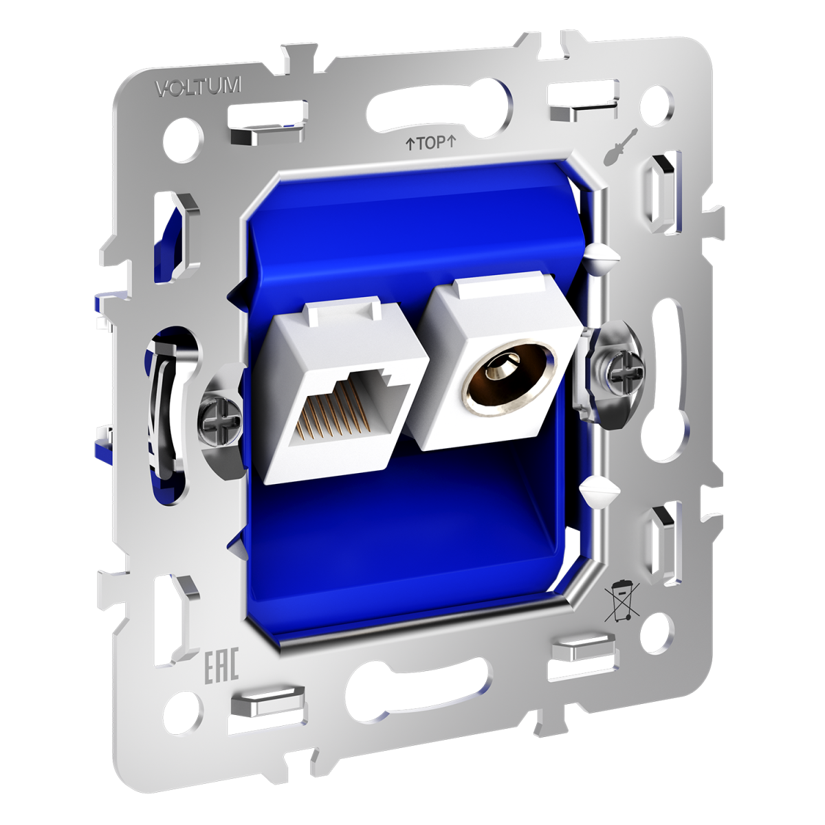 Механизм розетки TV+RJ45 кат. 6 Voltum S70 VLS0607M в Санкт-Петербурге