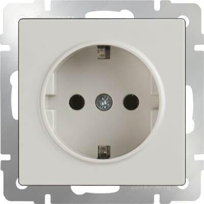 Розетка Werkel с заземлением слоновая кость WL03-SKG-01-IP20-ivory 4690389046223 в Санкт-Петербурге