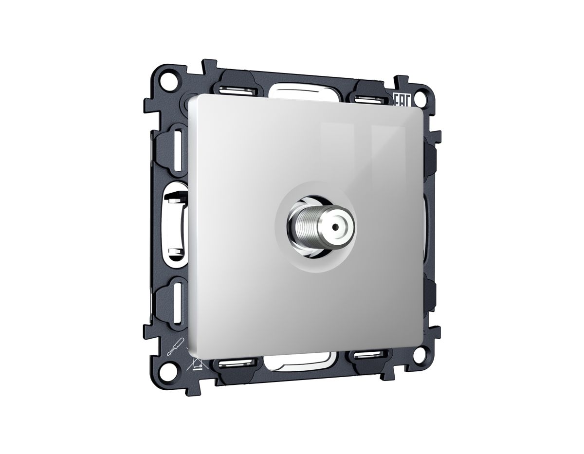 Комплект механизма TV розетки SAT 5-2400MHz 3.5dB Alfa Серебро глянец Quant Ambrella Volt MA413050 (AP4130, VM215) в #REGION_NAME_DECLINE_PP#