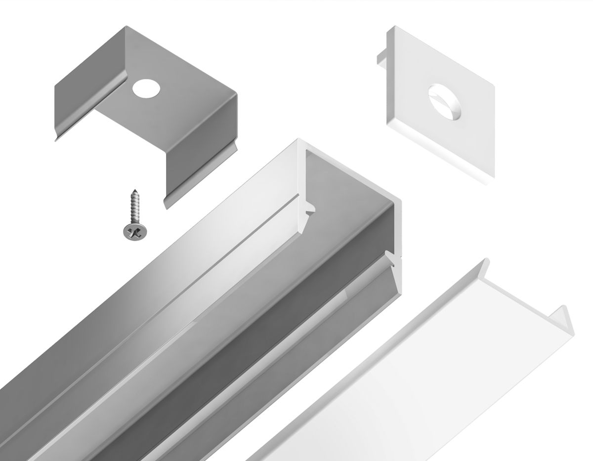 Профиль накладной для светодиодной ленты до 8мм Ambrella Light Illumination GP1650AL в Санкт-Петербурге