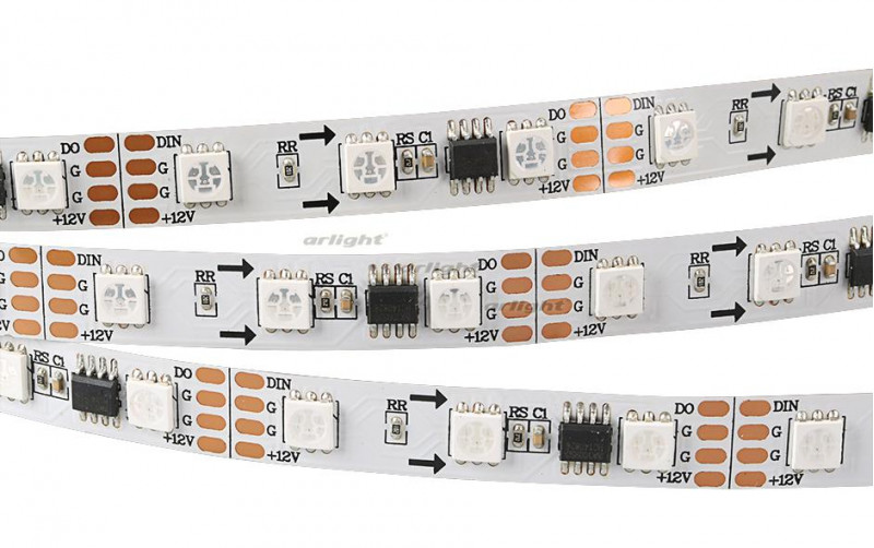 Светодиодная лента Arlight SPI-5000-IR21B 12V RGB (5060,300 LED x3,1804, ПДУ) 020980 в Санкт-Петербурге