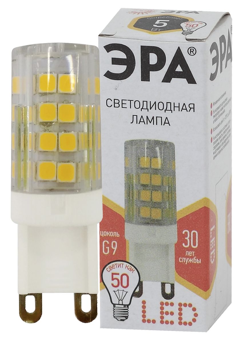 Лампа светодиодная Эра G9 5W 2700K LED JCD-5W-CER-827-G9 Б0027863 в #REGION_NAME_DECLINE_PP#