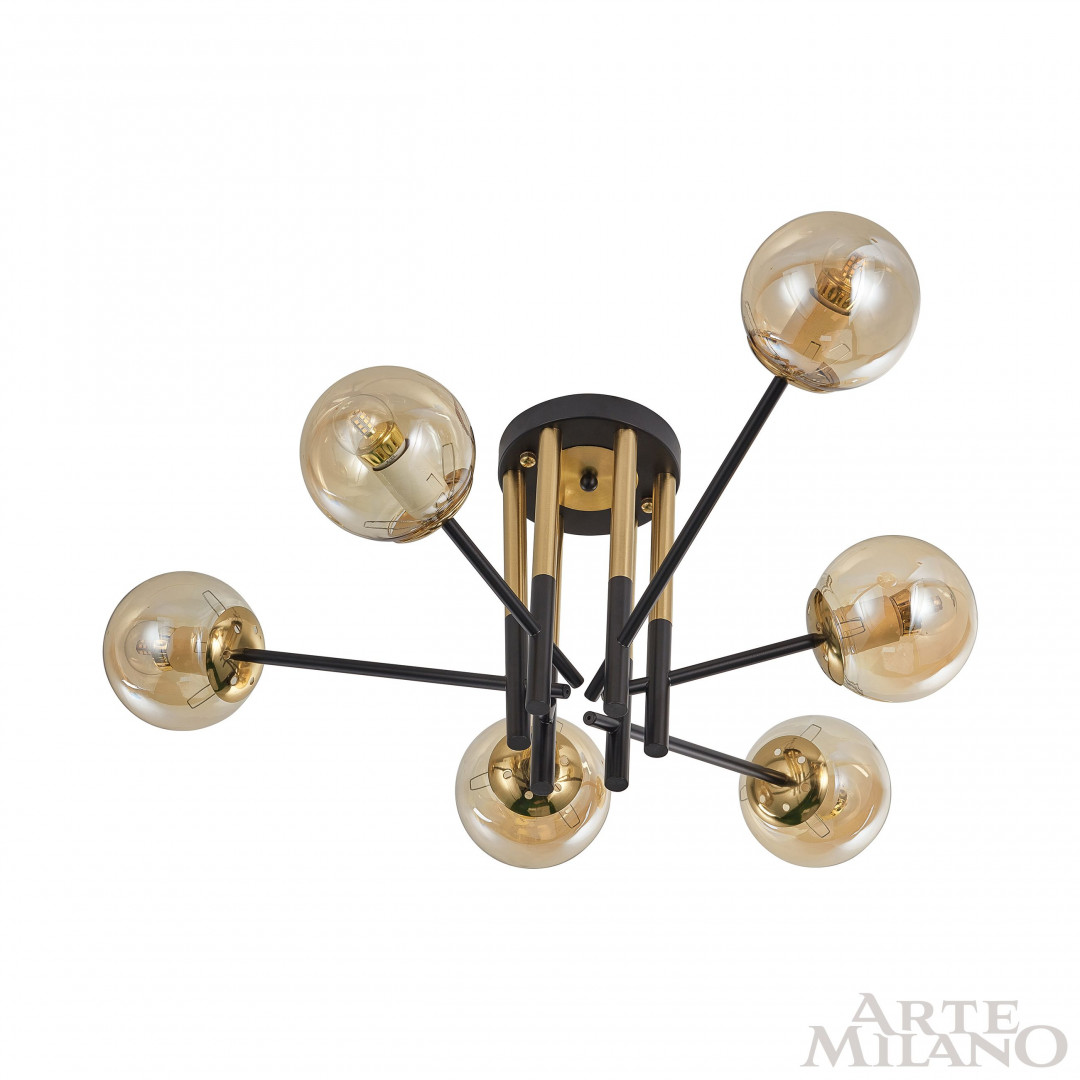 Потолочная люстра Arte Milano Neapolis 273708/6 BK/GD в #REGION_NAME_DECLINE_PP#