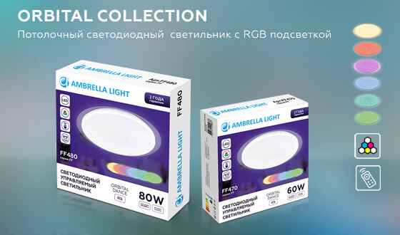 Потолочный светодиодный светильник Ambrella Light Orbital Dance FF470 в #REGION_NAME_DECLINE_PP#