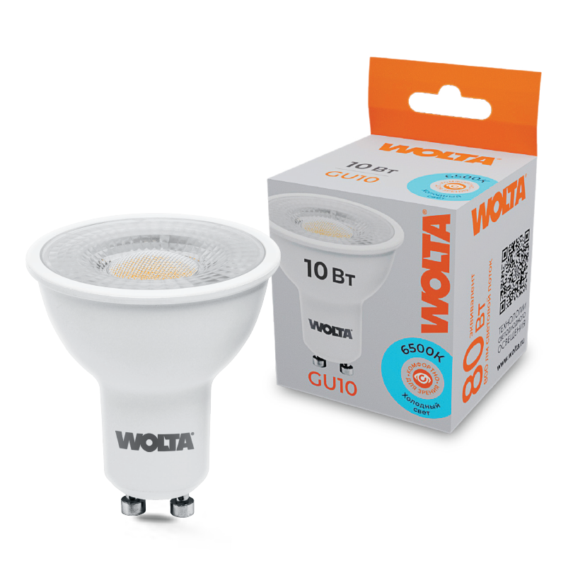 Светодиодная лампа WOLTA 10Вт 6500K GU10 матовая WSTD-PAR16-220V10W6KGU10-L в Санкт-Петербурге