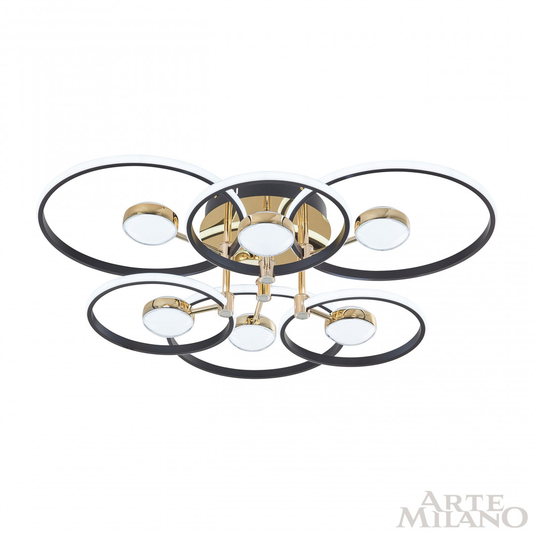 Потолочный светильник Arte Milano Ferrara 276140/6+6 BK/GD в #REGION_NAME_DECLINE_PP#