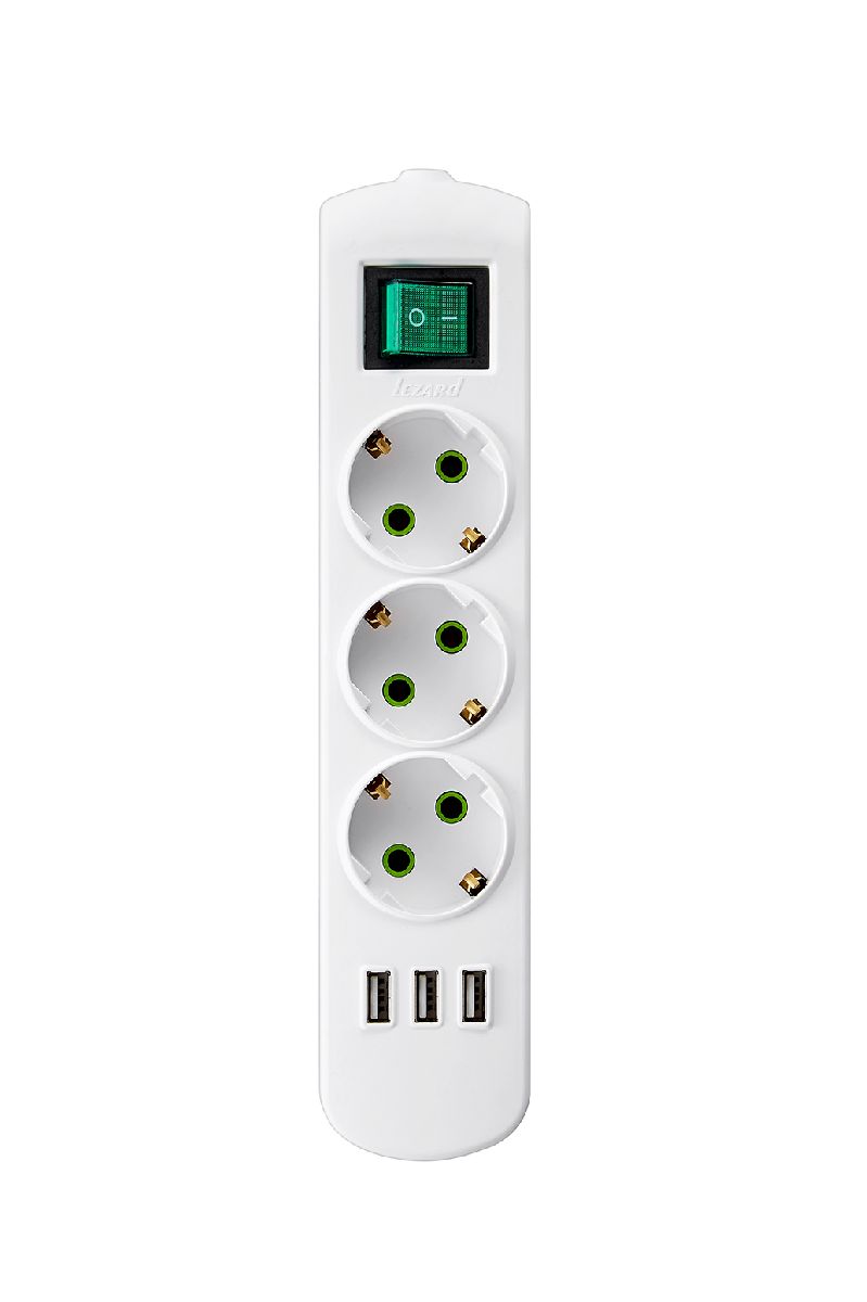 Колодка с/з с выключателем и USB разъемом Lezard Letitia 721-0300-302U в Санкт-Петербурге