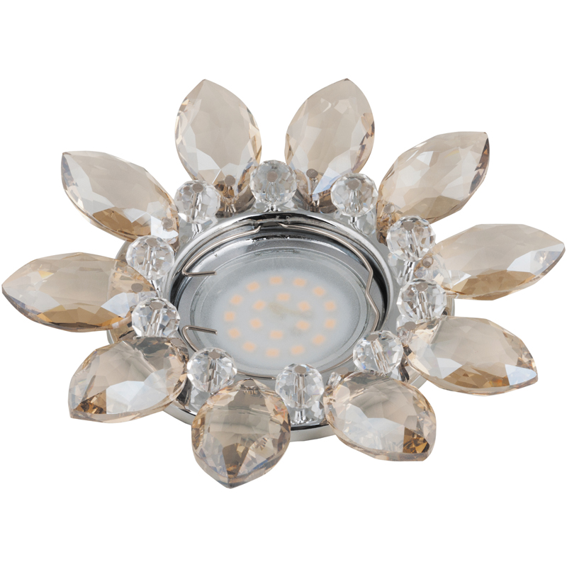 Встраиваемый светильник Fametto Peonia DLS-P112 GU5.3 CHROME/COGNAC+CLEAR 10542 в Санкт-Петербурге