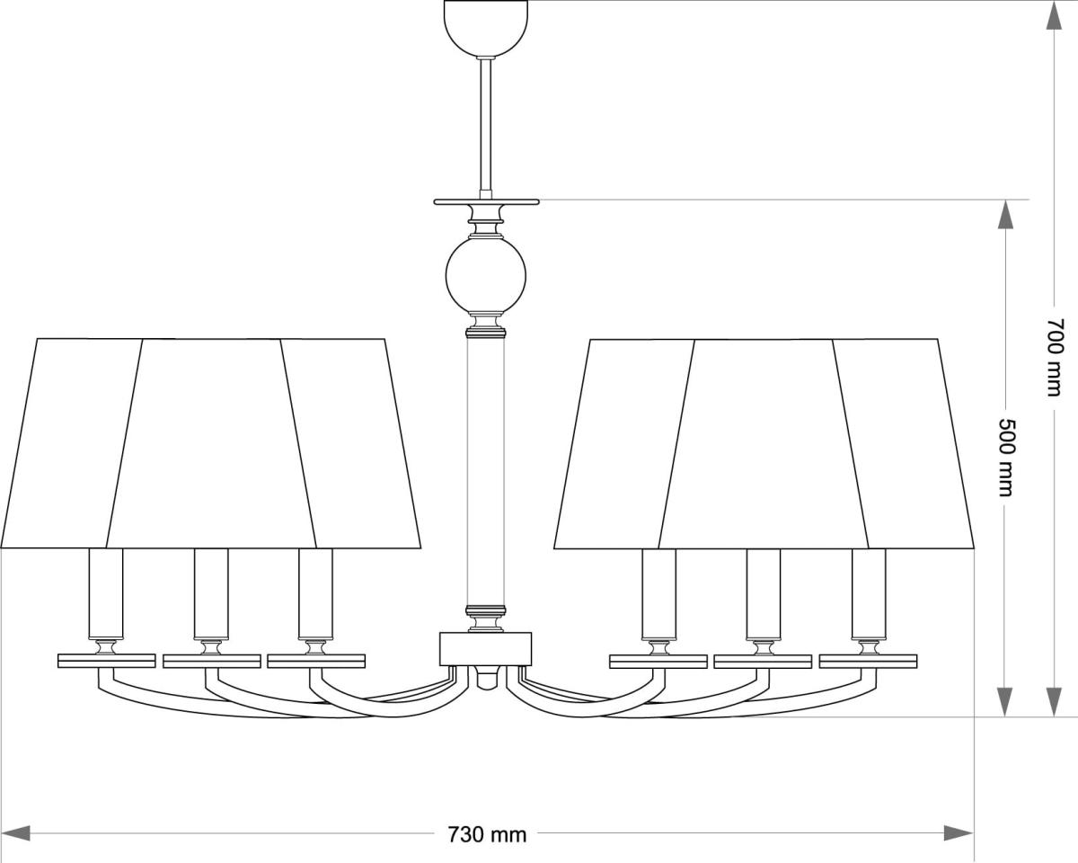 Люстра на штанге Kutek Rossano ROS-ZW-6(BN/A) в #REGION_NAME_DECLINE_PP#