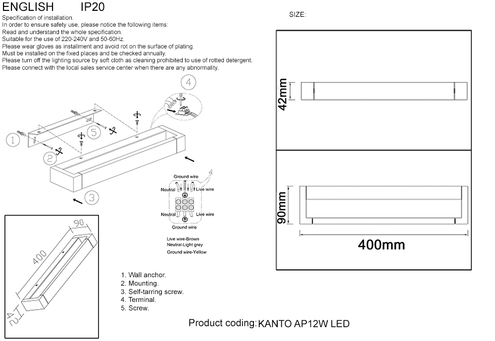 Настенный светильник Crystal Lux KANTO AP12W LED BL в #REGION_NAME_DECLINE_PP#