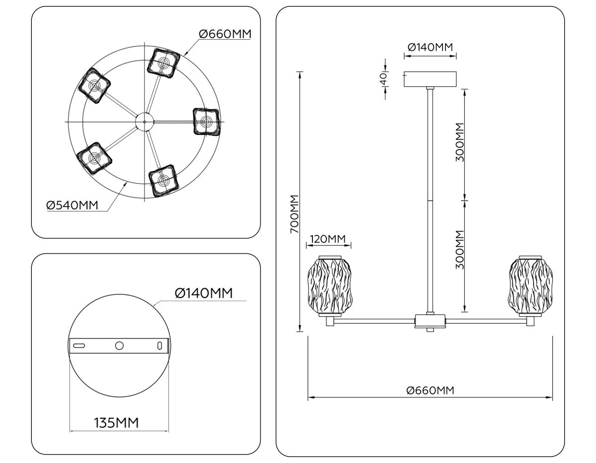 Люстра на штанге Ambrella Light High Light Crystal LH30104 в Санкт-Петербурге