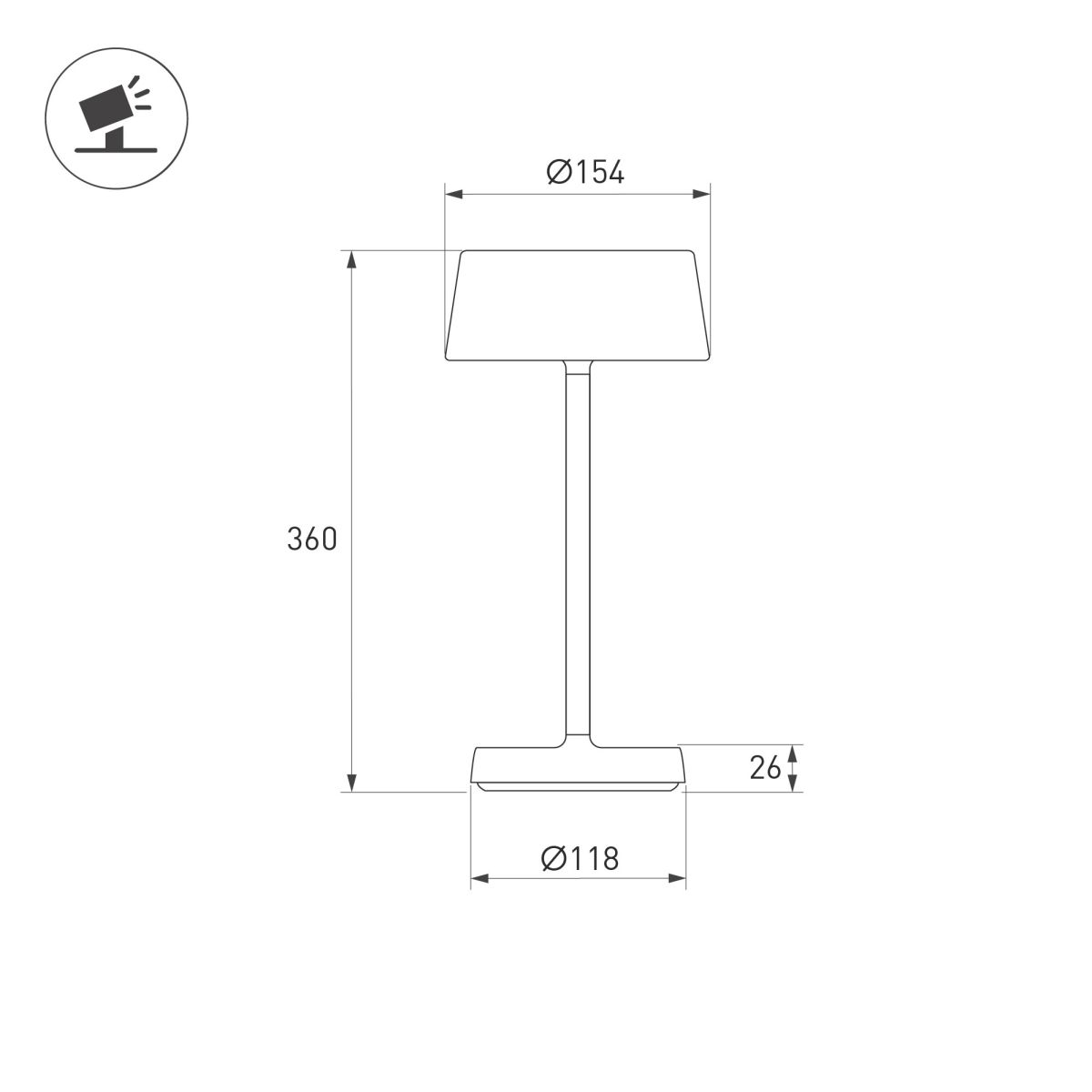 Настольная лампа аккумуляторная Arlight SP-LATIDE-1.5W Warm2700 (Черный, 125 deg, 5V) (IP54 Металл) 060834 в #REGION_NAME_DECLINE_PP#