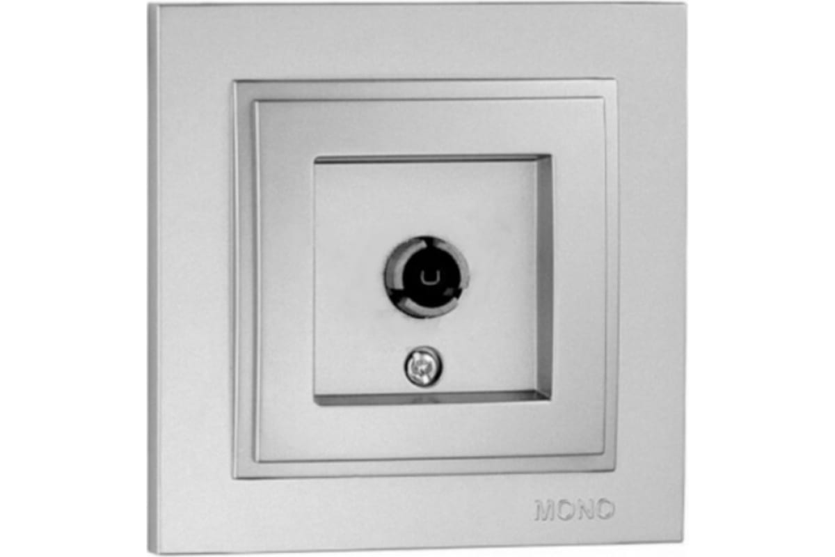 Розетка TV концевая с экраном Mono Electric Despina серебро 102-212105-138 в Санкт-Петербурге