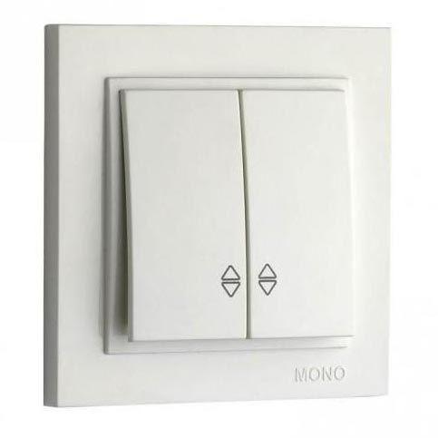 Выключатель двухклавишный проходной Mono Electric Despina 10А 250В жемчуг 102-252523-111 в Санкт-Петербурге