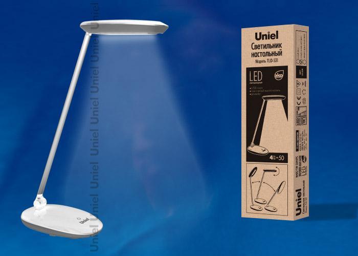 Настольная лампа (UL-00000807) Uniel TLD-531 Grey-White/LED/400Lm/4500K/Dimmer в Санкт-Петербурге